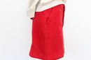 Red corduroy mini skirt - 38-2