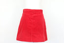 Red corduroy mini skirt - 38-5