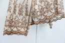 Cream buttoned down blouse with brown embroidery - L-6