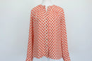 Banana Republic orange and cream long sleeve blouse - XS-1
