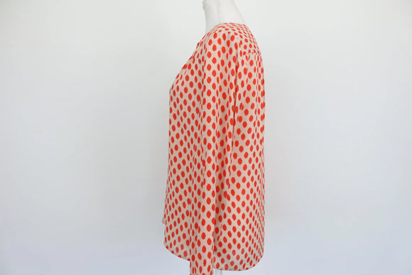 Banana Republic orange and cream long sleeve blouse - XS