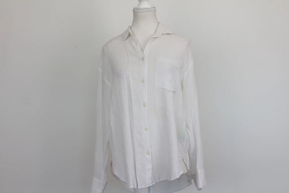 H&m white crinkled shirt - 36