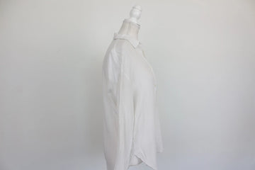 H&M White Crinkle Texture Relaxed Button-Up Shirt – Size 36 - 0