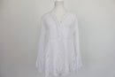 White cotton embroided blouse - S-1