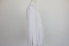 White cotton embroided blouse - S - 0
