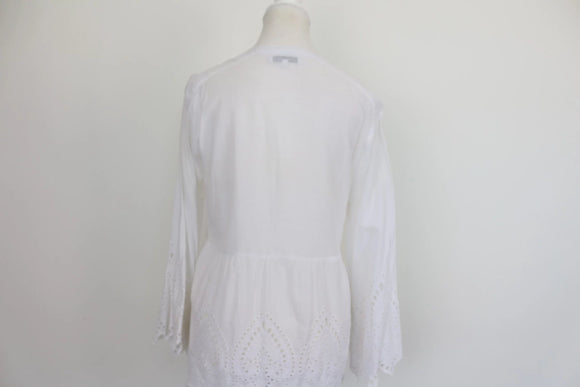 White cotton embroided blouse - S