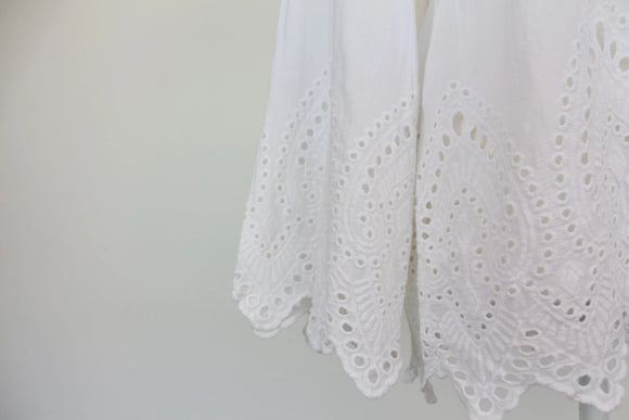 White cotton embroided blouse - S