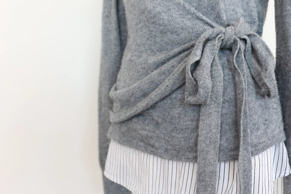 Wool wrap blouse - S