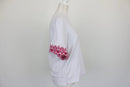 Poetry white t-shirt with pink embroidery - S-2