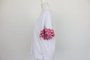 Poetry white t-shirt with pink embroidery - S-4