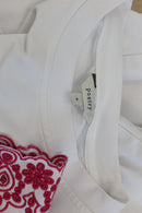 Poetry white t-shirt with pink embroidery - S-7