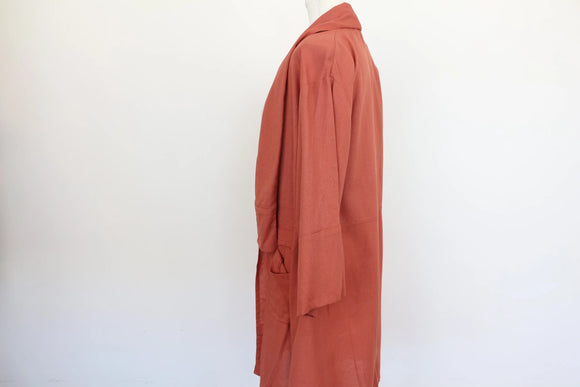 Sitting Pretty brunt orange linen blazer style jacket - S