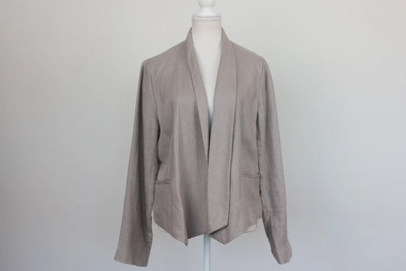 Linen Feel stone blazor - S