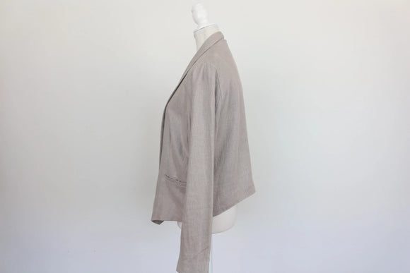 Linen Feel stone blazor - S