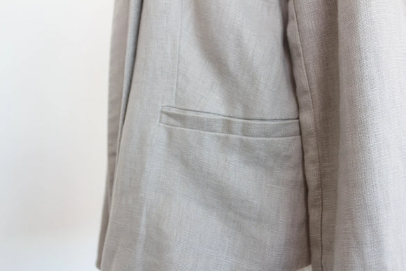 Linen Feel stone blazor - S