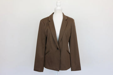 Cotton On Olive Brown Single-Button Notch Lapel Blazer – M