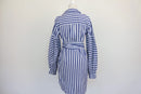 ZARA white and blue stripe shirt with tie - S-3