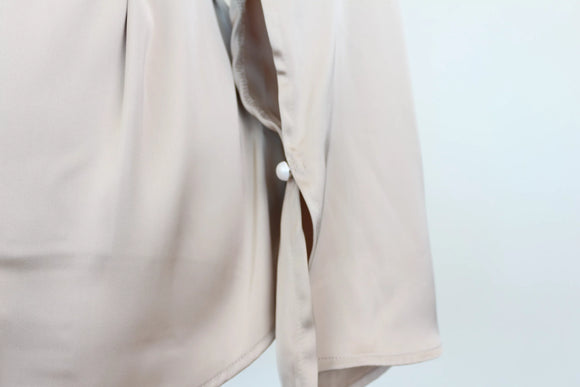 Dasy stone long sleeve satin blouse - M
