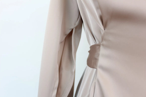 Dasy stone long sleeve satin blouse - M