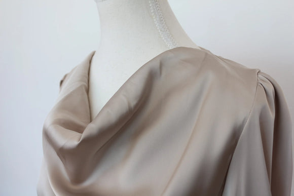 Dasy stone long sleeve satin blouse - M