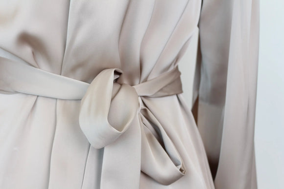 Dasy stone long sleeve satin blouse - M
