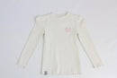Earthchild cream ribbed long sleeve top with pink embroidery-1