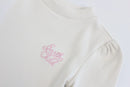 Earthchild cream ribbed long sleeve top with pink embroidery-2