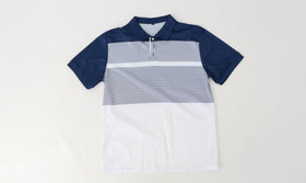 Navy and white golf shirt - L