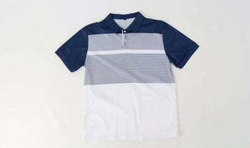 Navy and white golf shirt - L