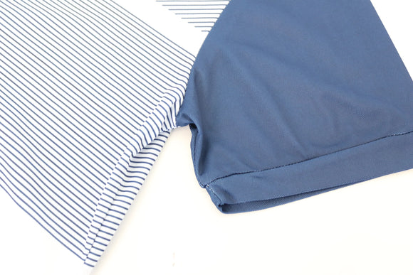 Navy and white golf shirt - L
