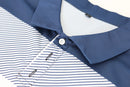 Navy and white golf shirt - L-3