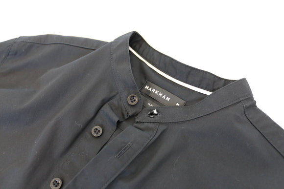 Markhams black long sleeve half buttoned down - M