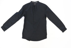 Markhams black long sleeve half buttoned down - M