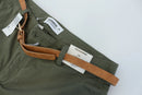 Woolies mid rise straight leg olive chino with belt - 14-3