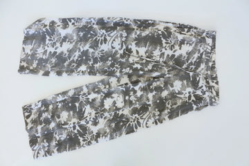 Vintage Poetry White & Grey Floral Wide-Leg Pants – Relaxed Fit | Size 10