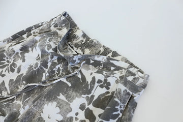 Vintage Poetry White & Grey Floral Wide-Leg Pants – Relaxed Fit | Size 10 - 0