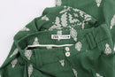 ZARA green linen wide leg pants with white embroidery - XS-6