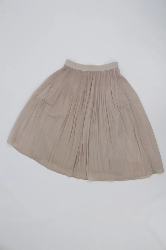 H&M beige sparkly midi crimped skirt - 36