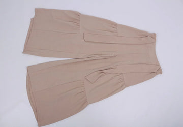 Vintage Beige Wide-Leg Trousers – Relaxed Fit | Versatile Staple | Size M