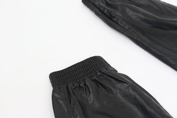 ZARA faux leather cuff pants - S