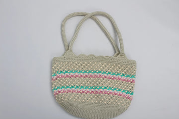 Handcrafted Beaded Crochet Bag – Artisanal Texture | One Size