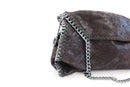 Black suede bag with chain straps-1