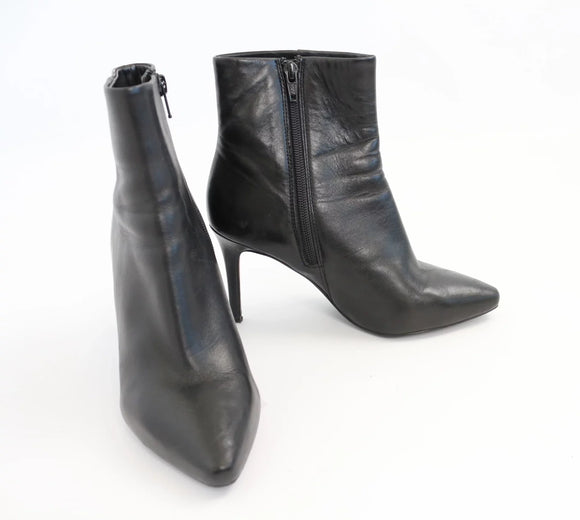 Gianna black leather pointy boots - 4
