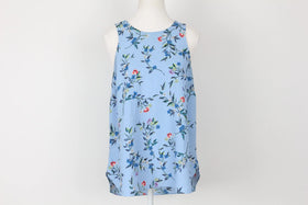 Woolies blue floral sleeveless blouse - 14