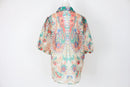 Multi colour printed puff sleeve blouse - L-3