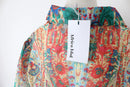 Multi colour printed puff sleeve blouse - L-7