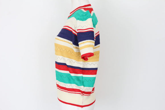 Knitted multi-colour blouse - S