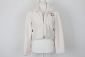 Truworths white faux fur cropped jacket