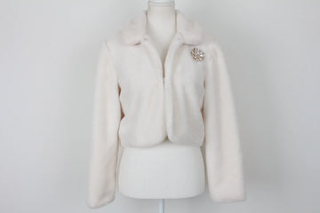 Truworths White Faux Fur Cropped Jacket