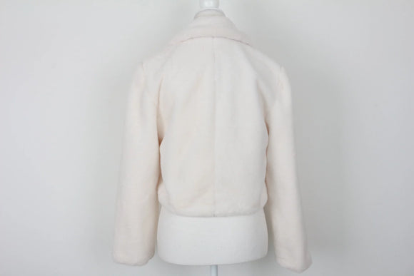 Truworths white faux fur cropped jacket